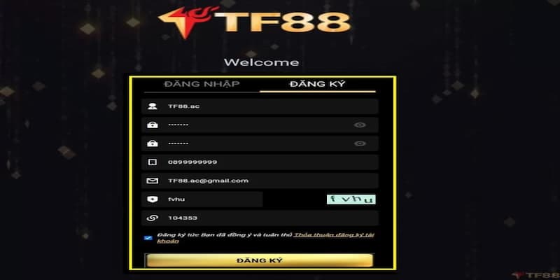 Hướng dẫn cách đăng ký TF88